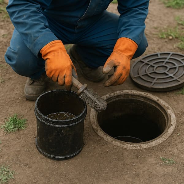 Збирання відстійника, очищення осаду з дна